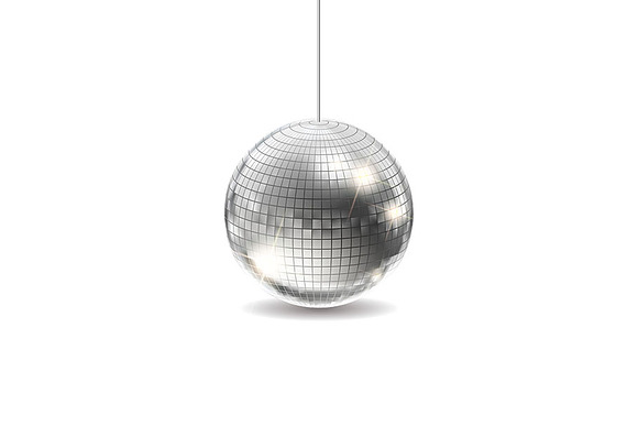 Silver Disco Ball Vector