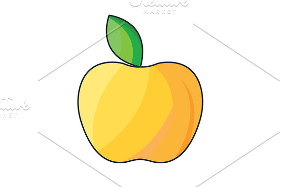 Vector Illustration Yellow Apple
