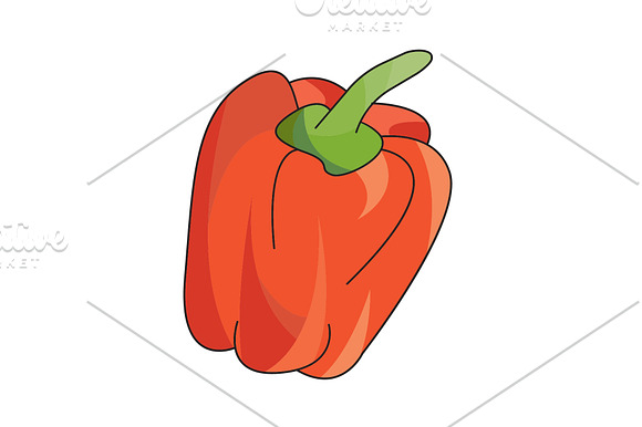 Illustration Sweet Red Pepper Icon