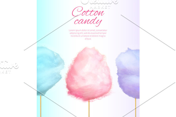Cotton Candy Banner With Sweet Floss Spun Sugar