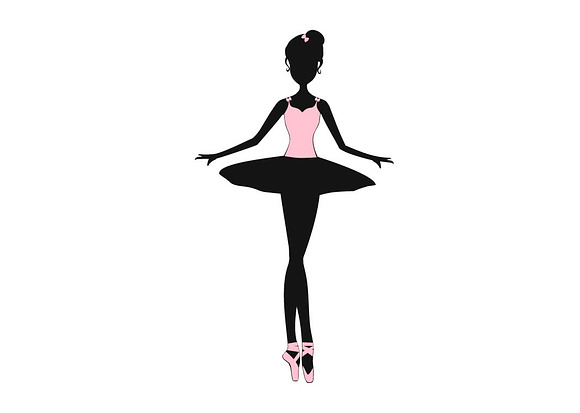 Cartoon Silhouette Ballerina Vector