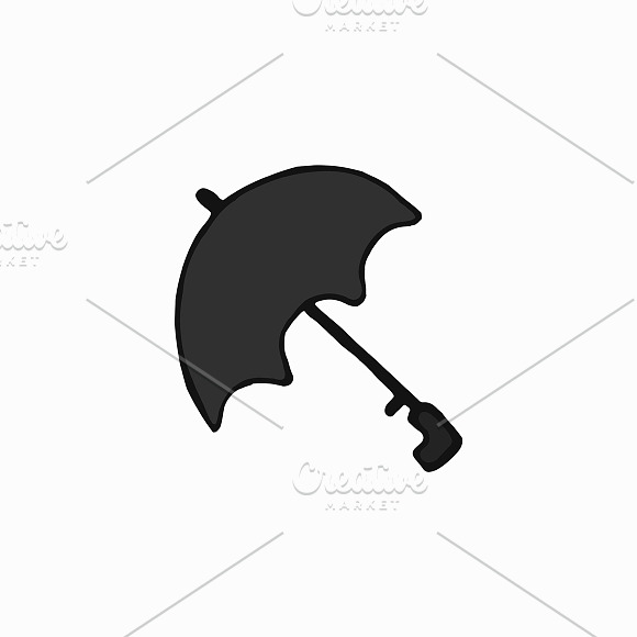 Black Umbrella London Illustration