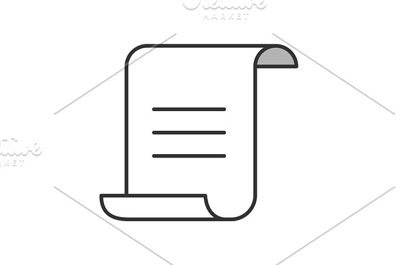 Paper Scroll With Text Color Icon