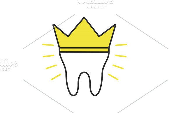 Dental Crown Color Icon