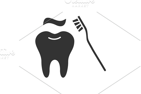 Correct Teeth Brushing Glyph Icon