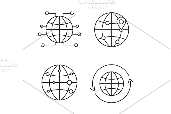 Worldwide Linear Icons Set
