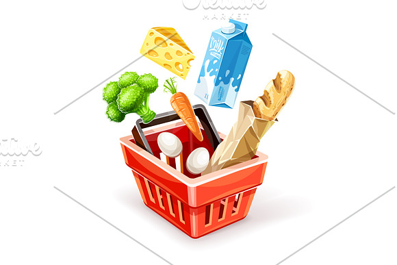 Shopping Basket With Organic Food