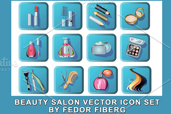 Beauty Salon Vector Icon Set