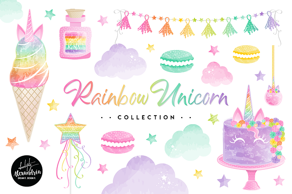 Rainbow Unicorn Graphics Patterns