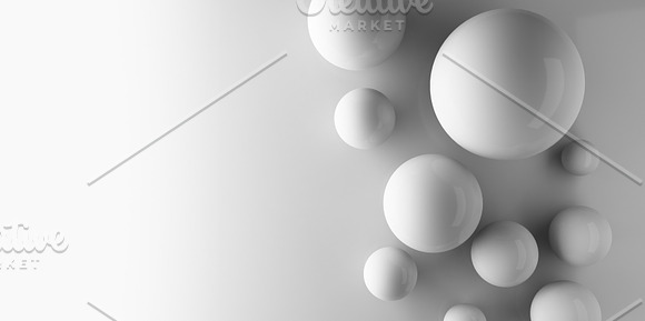 Spheres On White Background In Technology Concept Minimal Abstract Background 3D Illustration
