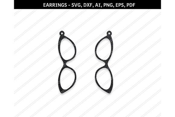 Spectacles Earrings Svg Dxf Ai Eps