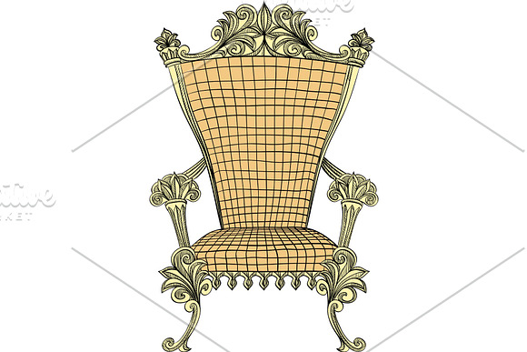 Vector Golden Royal Throne