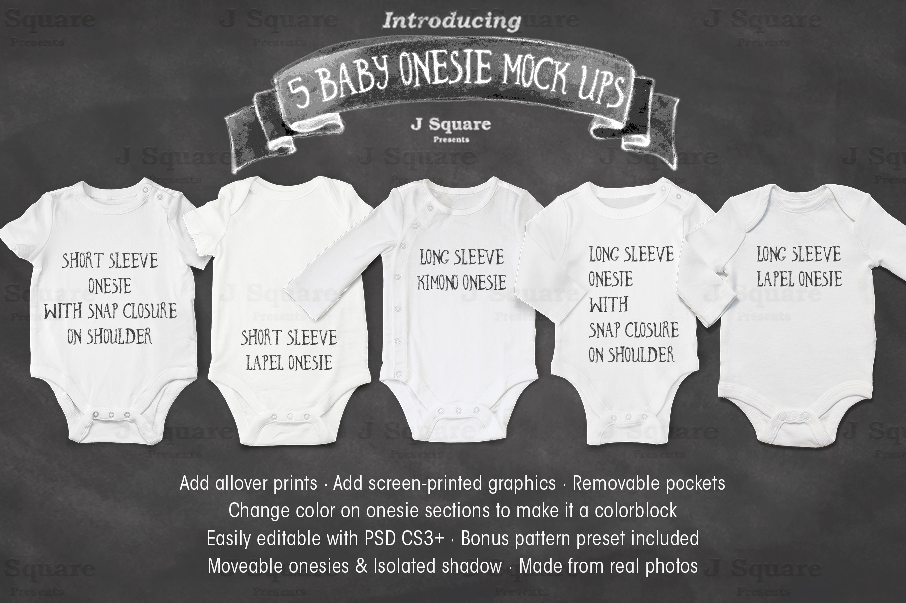Download Baby Onesie Mock Ups ~ Product Mockups ~ Creative Market