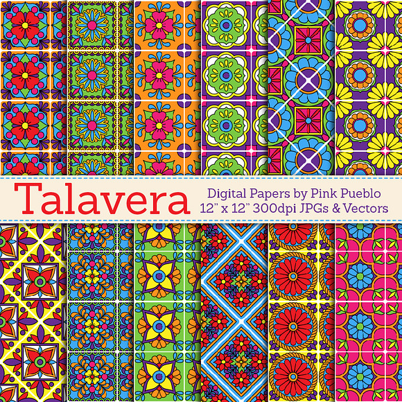 Talavera Digital Papers/Backgrounds ~ Patterns ~ Creative Market