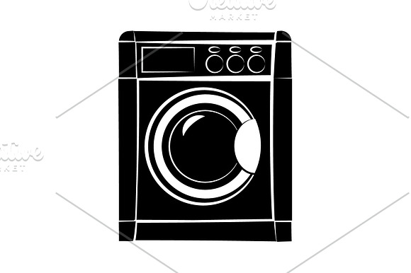 Washer Icon Vector Black On White
