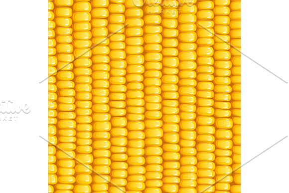 Corn Cob Organic Food Seamless Pattern