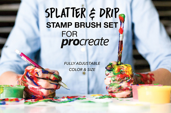 Splatter Drip Stamp Brush Set