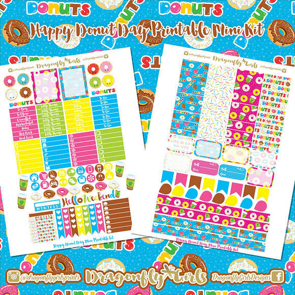Happy Donuts Printable Stickers