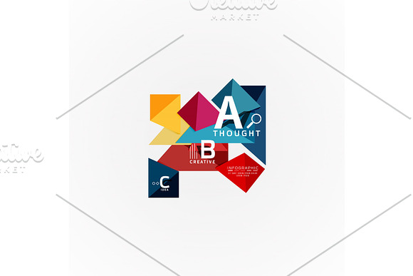 Abstract Geometric Option Infographic Banners A B C Steps Process