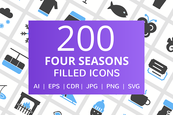 200 Four Seasons Filled Icons