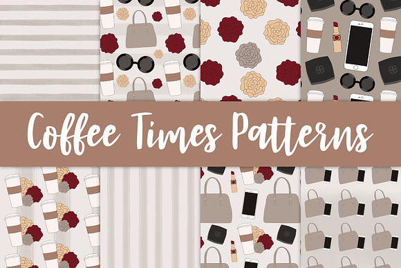 Coffee Times Seamless Patterns