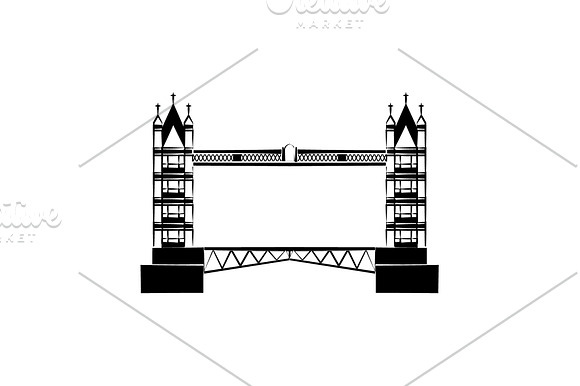 Tower Bridge London Bridge Black