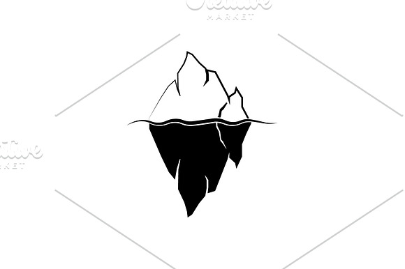 Iceberg Logo Vector Black On White