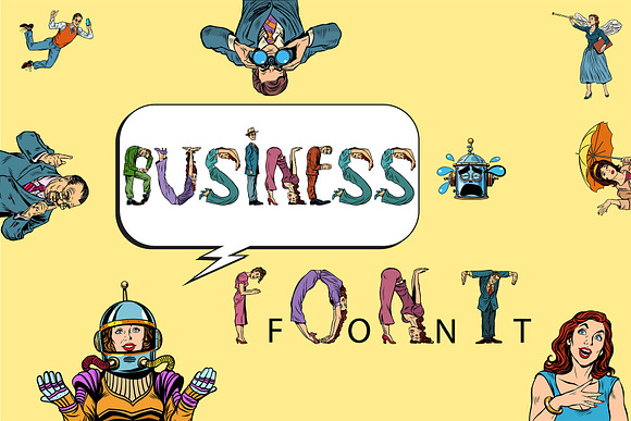 Business Font Vector Pop Art