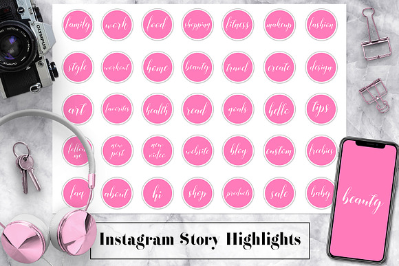 Pink Instagram Story Icons