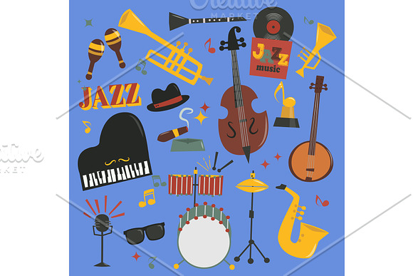 Jazz Musical Vector Instruments Tools Piano And Saxophone Music Sound Illustration Of Jazzband Rock Concert Note Jazz Singer Entertainment Festival Music Style