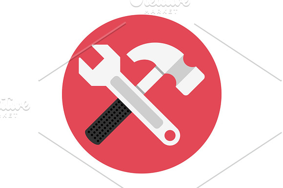 Wrench And Hammer Flat Icon