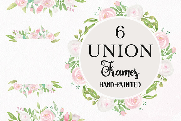 Union Pink White Watercolor Frames