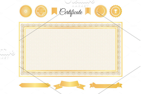 Official Certificate Gold Decorative Elements Set