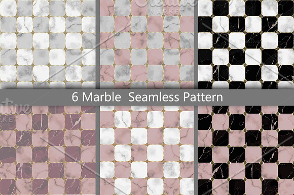 Marble Chessboard Seamless Patterns