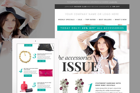 Fashion Newsletter Template PSD in Email Templates