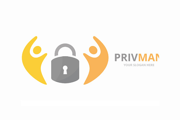 Vector Lock And People Logo Combination Safe And Family Symbol Or Icon Unique Padlock And Union Help Connect Team Logotype Design Template