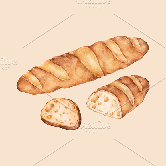 Illustration Of Baked Baguette
