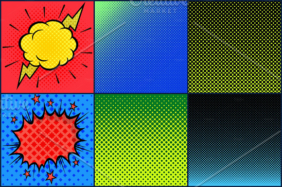 Superhero Comic Pop Art Megapack in Patterns - product preview 2