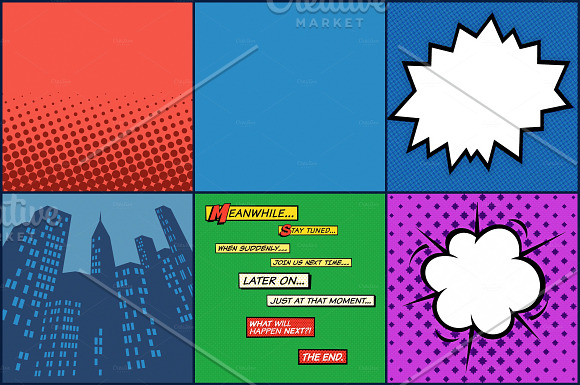 Superhero Comic Pop Art Megapack in Patterns - product preview 4