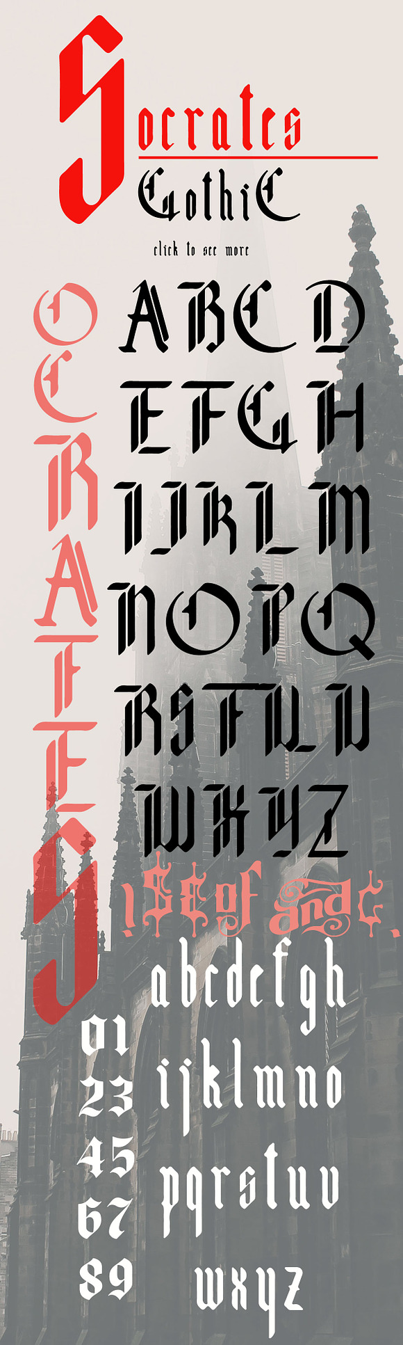 Socrates, modern gothic font in Blackletter Fonts