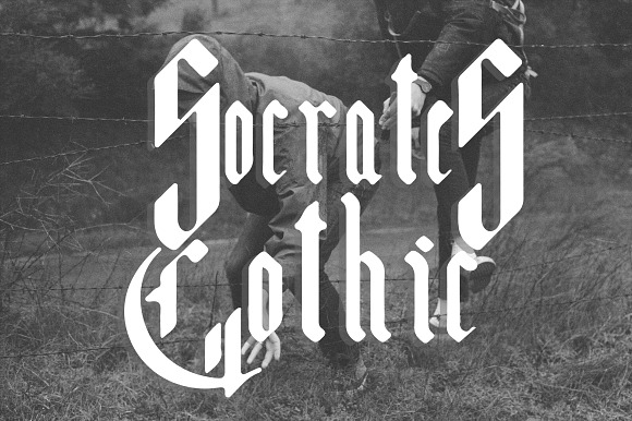 Socrates, modern gothic font in Blackletter Fonts - product preview 3
