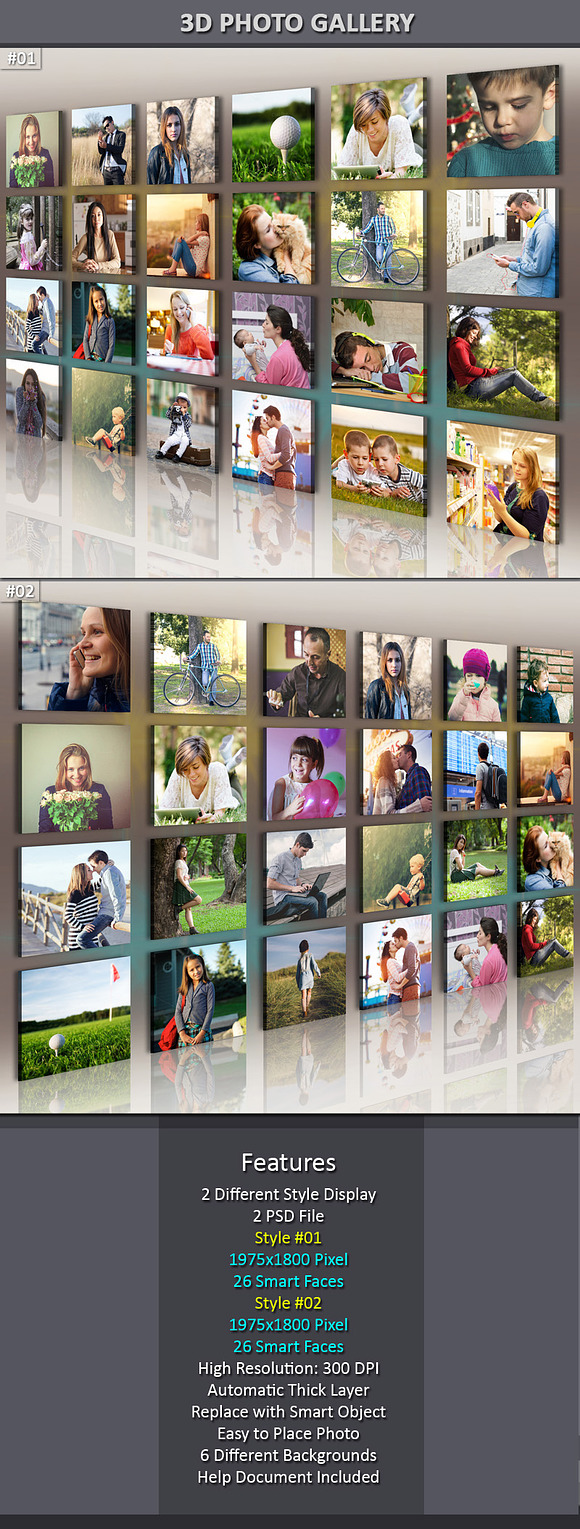 Free 3d Photo Gallery Mock-Up