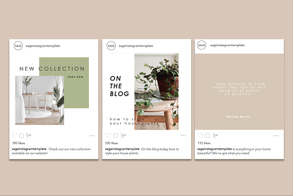Sage Instagram Templates in Instagram Templates - product preview 2