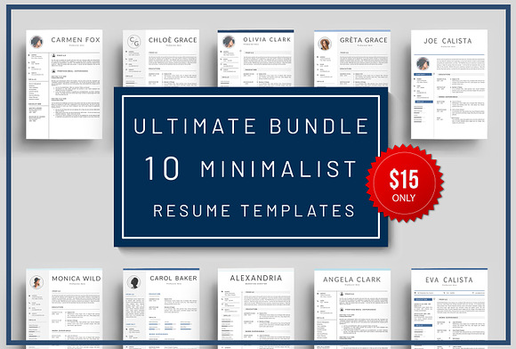 Super Bundle 10 Resume Templates in Resume Templates