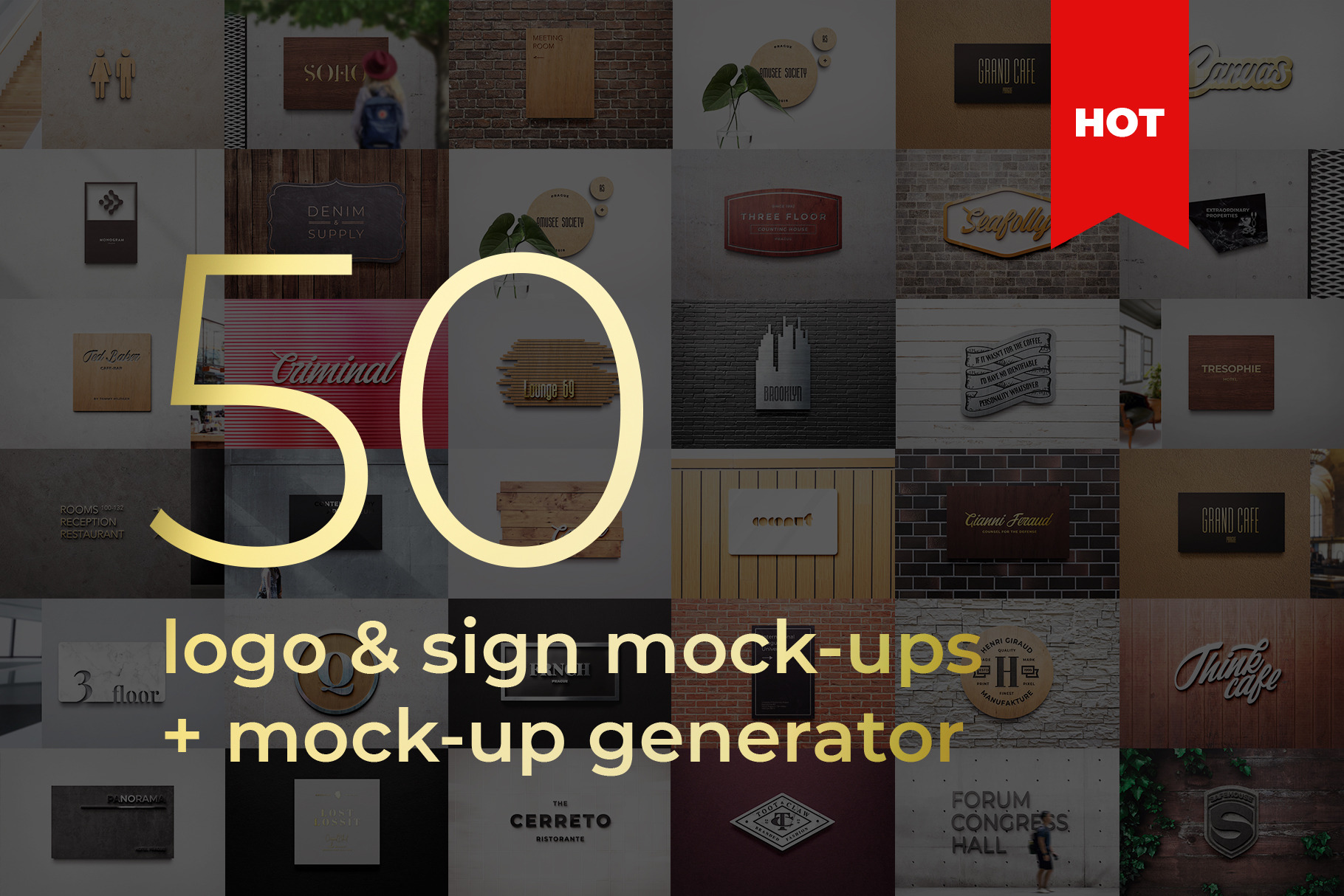 Download Logo Sign Mockup Generator Badge 3D ~ Product Mockups ...