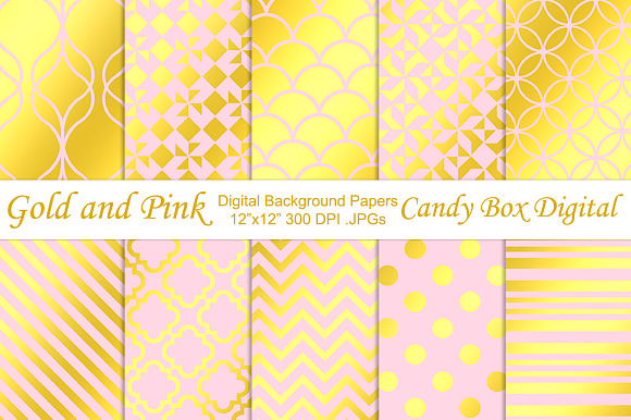 Trendy Gold Foil & Pink Papers in Patterns