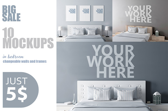 Download 10 PSD Mokups with modifiable walls