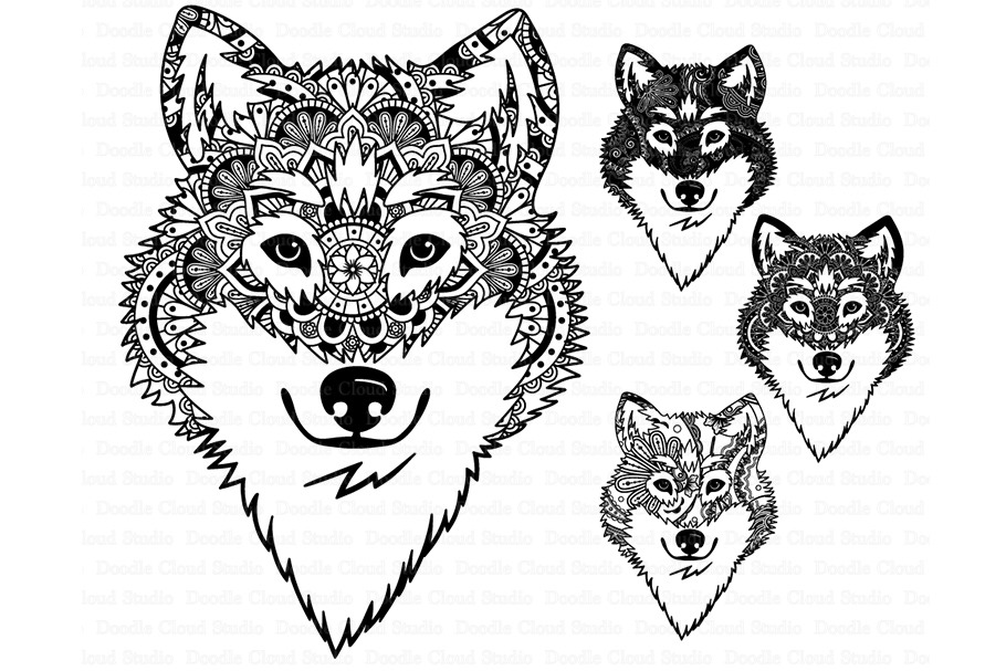 Wolf SVG, Wolf Head Mandala SVG, ~ Illustrations ~ Creative Market