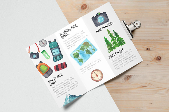 Watercolor Adventure Elements Pack in Illustrations - product preview 3