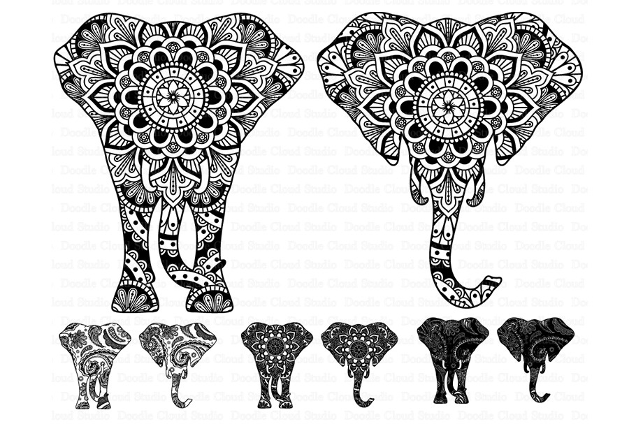 Elephant Head Mandala SVG files. ~ Illustrations ~ Creative Market